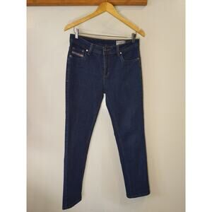 Diesel Zatiny Womens Jeans Size 32 Dark Blue Denim Straight Leg Designer Italy
